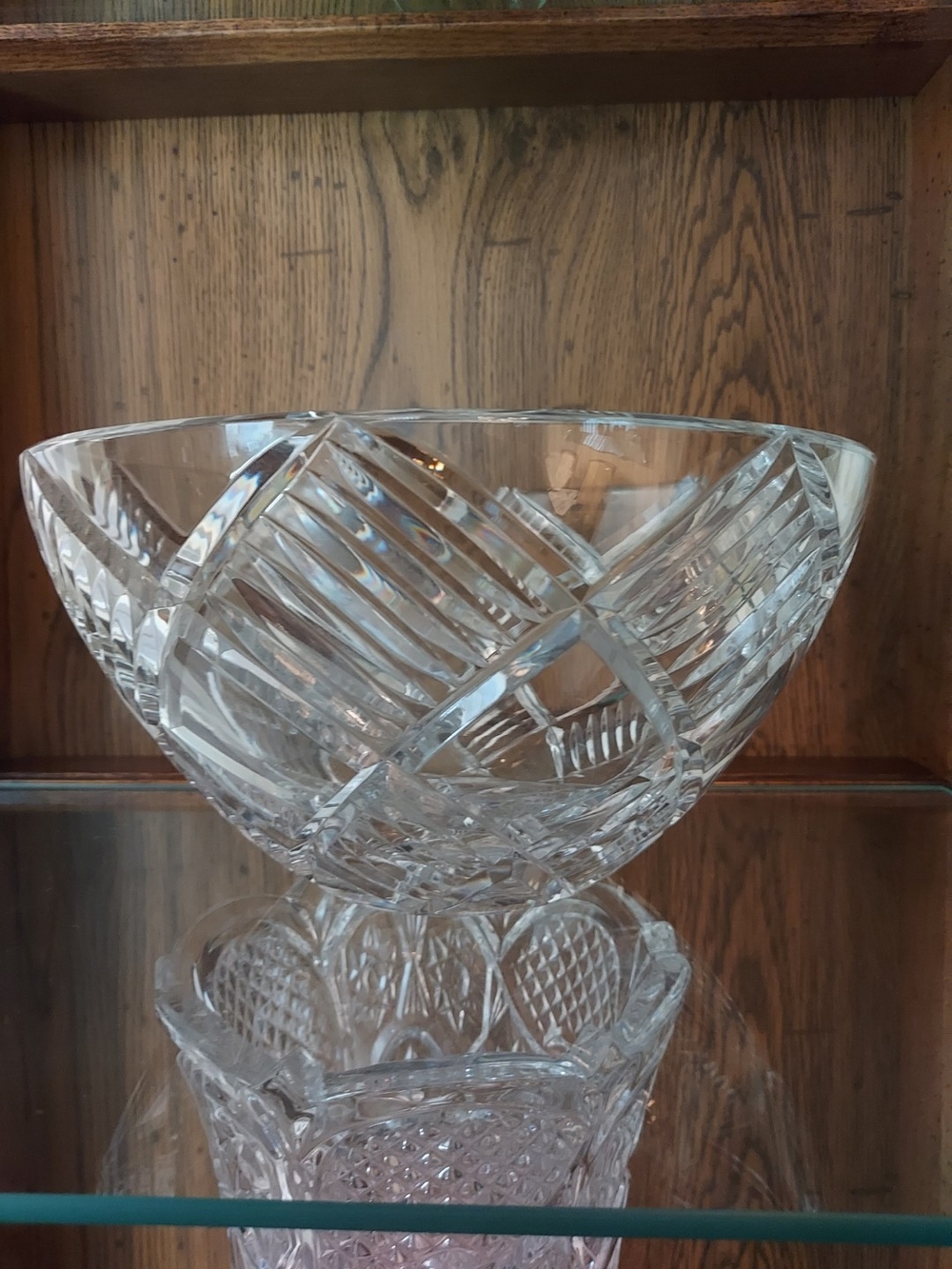 Crystal Cut Glass Serving Bowl - Clear